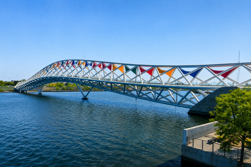 Atal Pedestrian Bridge Riverfront Walkway